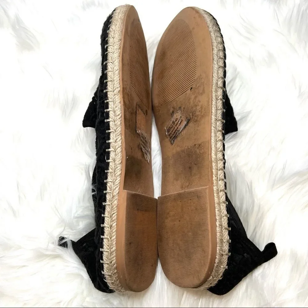 Torrid Black Lace Espadrille Flat 11.5W slip on Wide